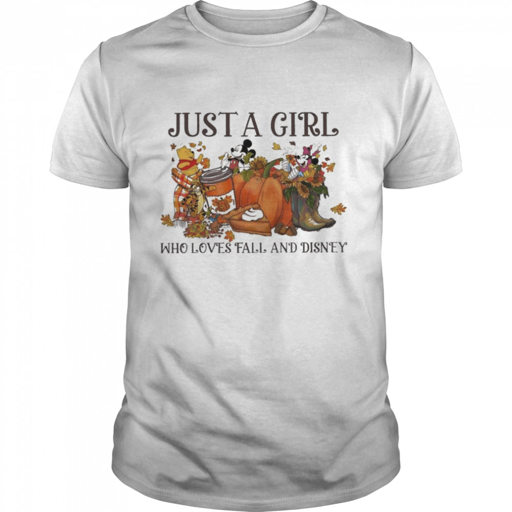 Just a Girl Who Loves Fall and Disney Hallowen T-Shirt