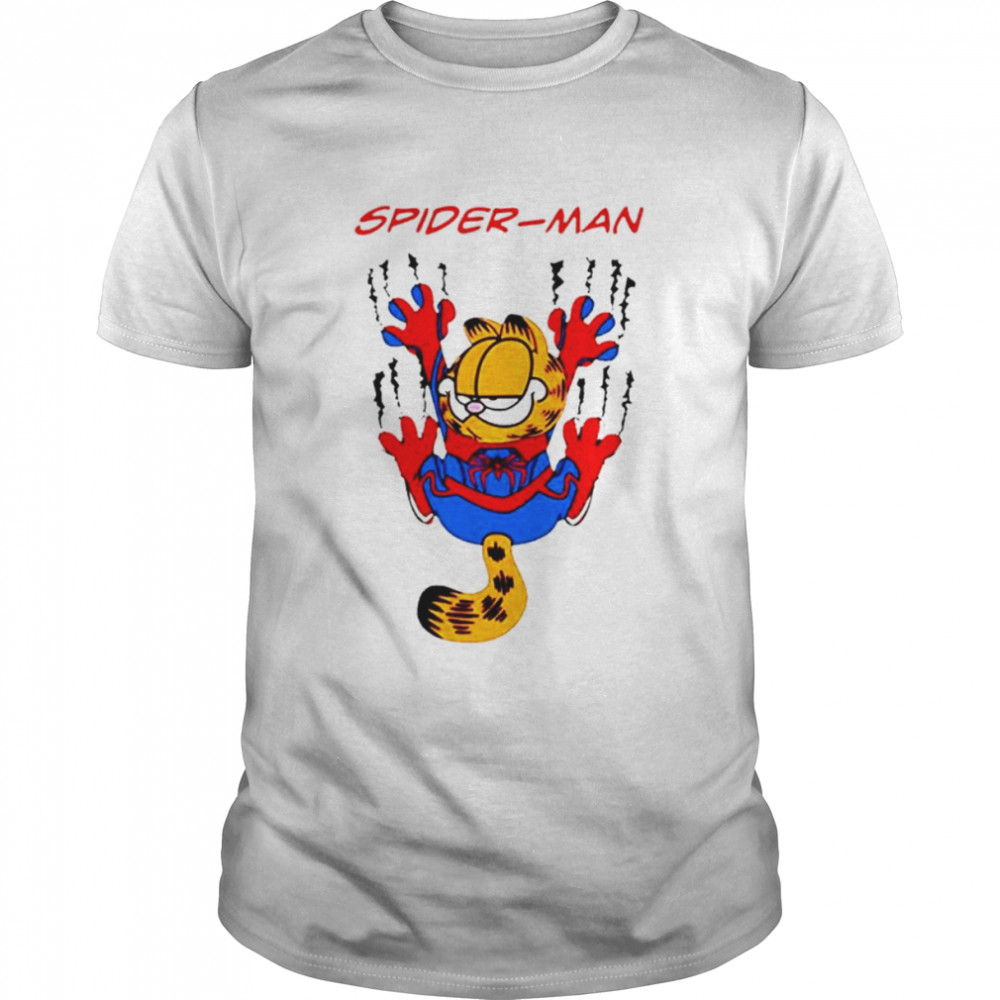 Spiderman Garfield cat shirt