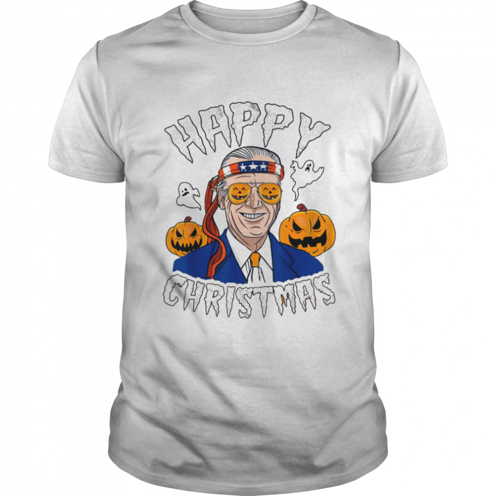Happy Christmas Halloween Jokes Pumpkin Boo Joe Biden T-Shirt