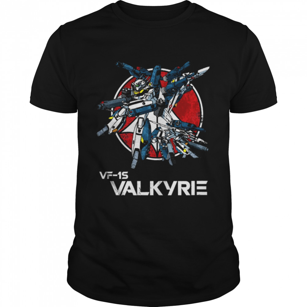 VF-1S Valkyrie Vintage Skull Squadron Macross shirt
