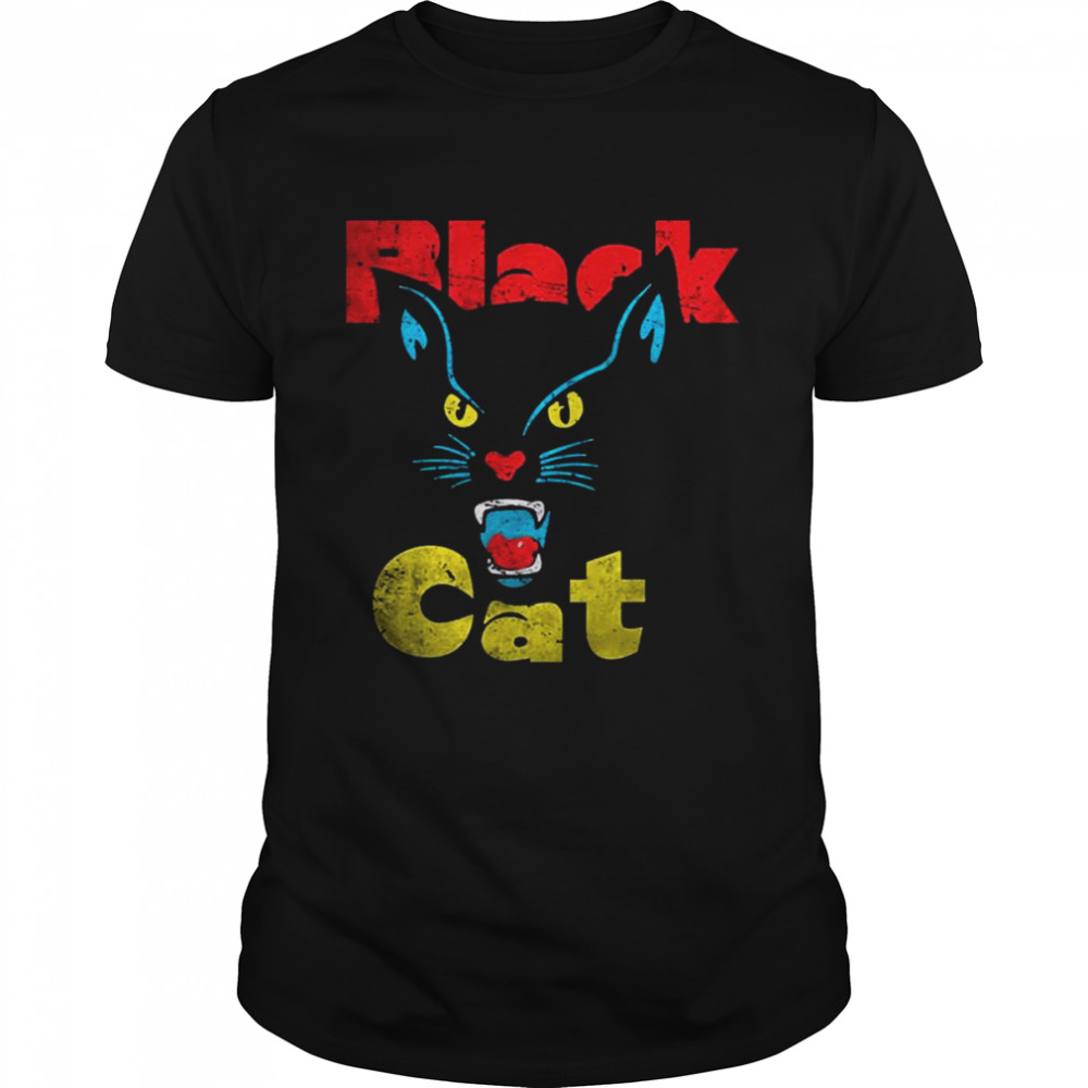 Black Cat Retro Halloween Spooky Night shirt Classic Men's T-shirt