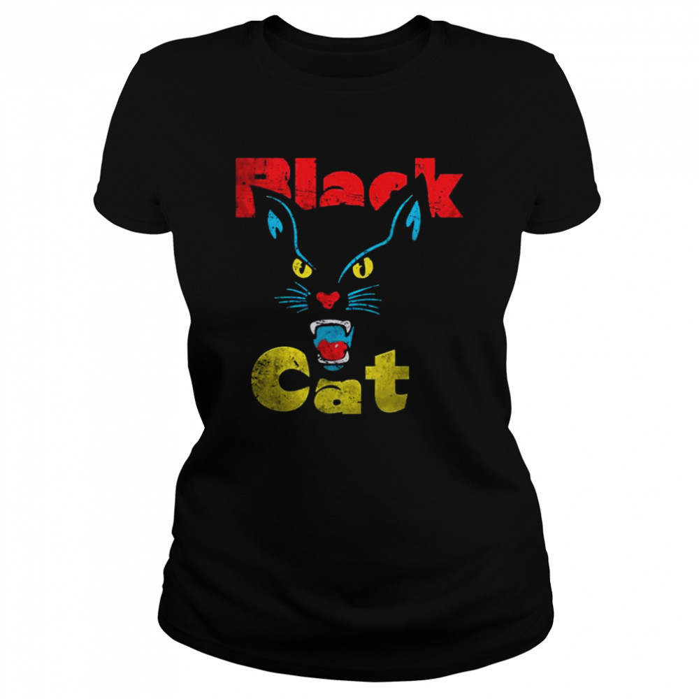 Black Cat Retro Halloween Spooky Night shirt Classic Women's T-shirt