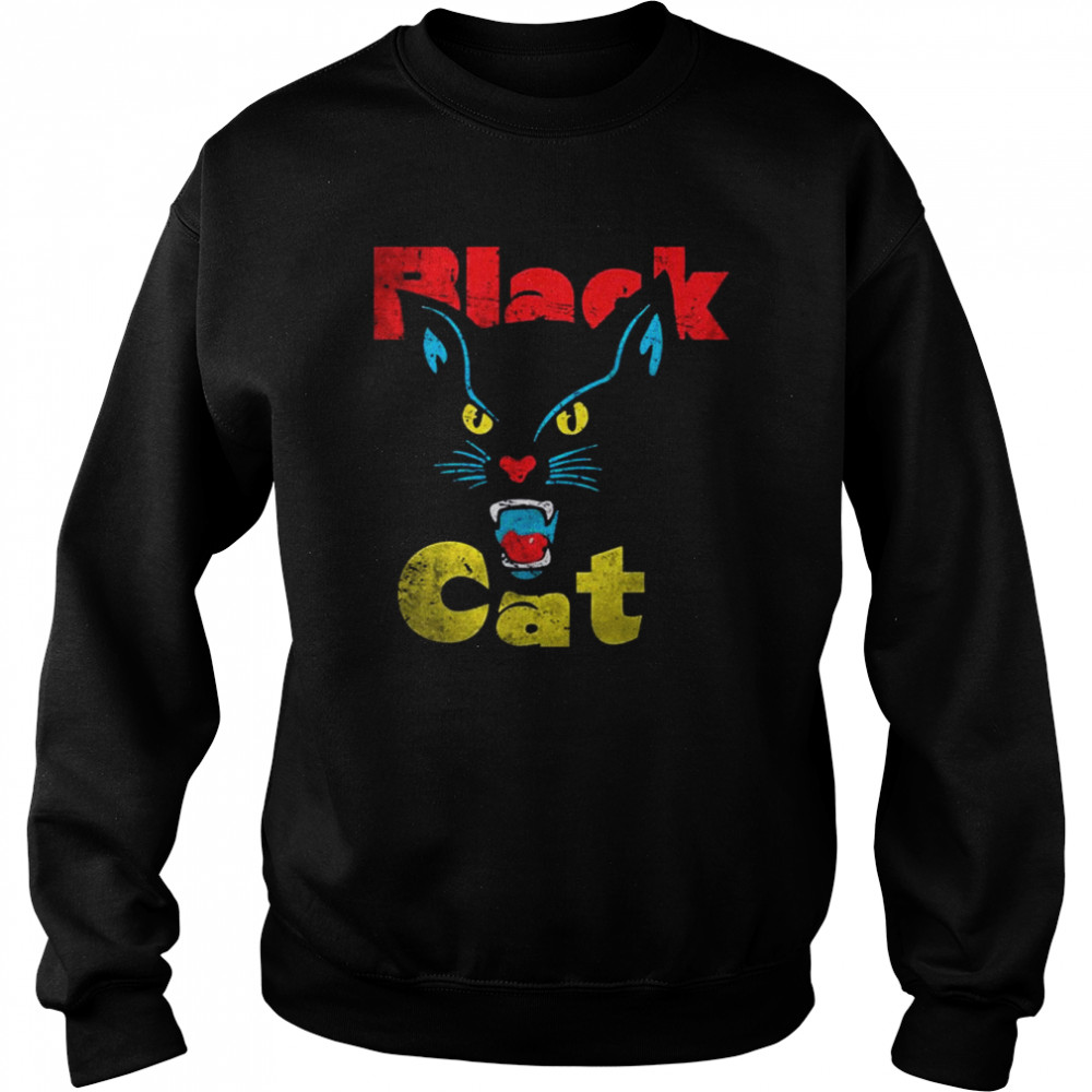 Black Cat Retro Halloween Spooky Night shirt Unisex Sweatshirt