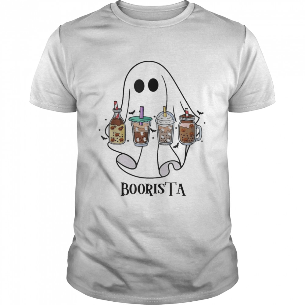 Boorista Boo Coffee, Halloween Spooky Ghost Coffee Barista shirt