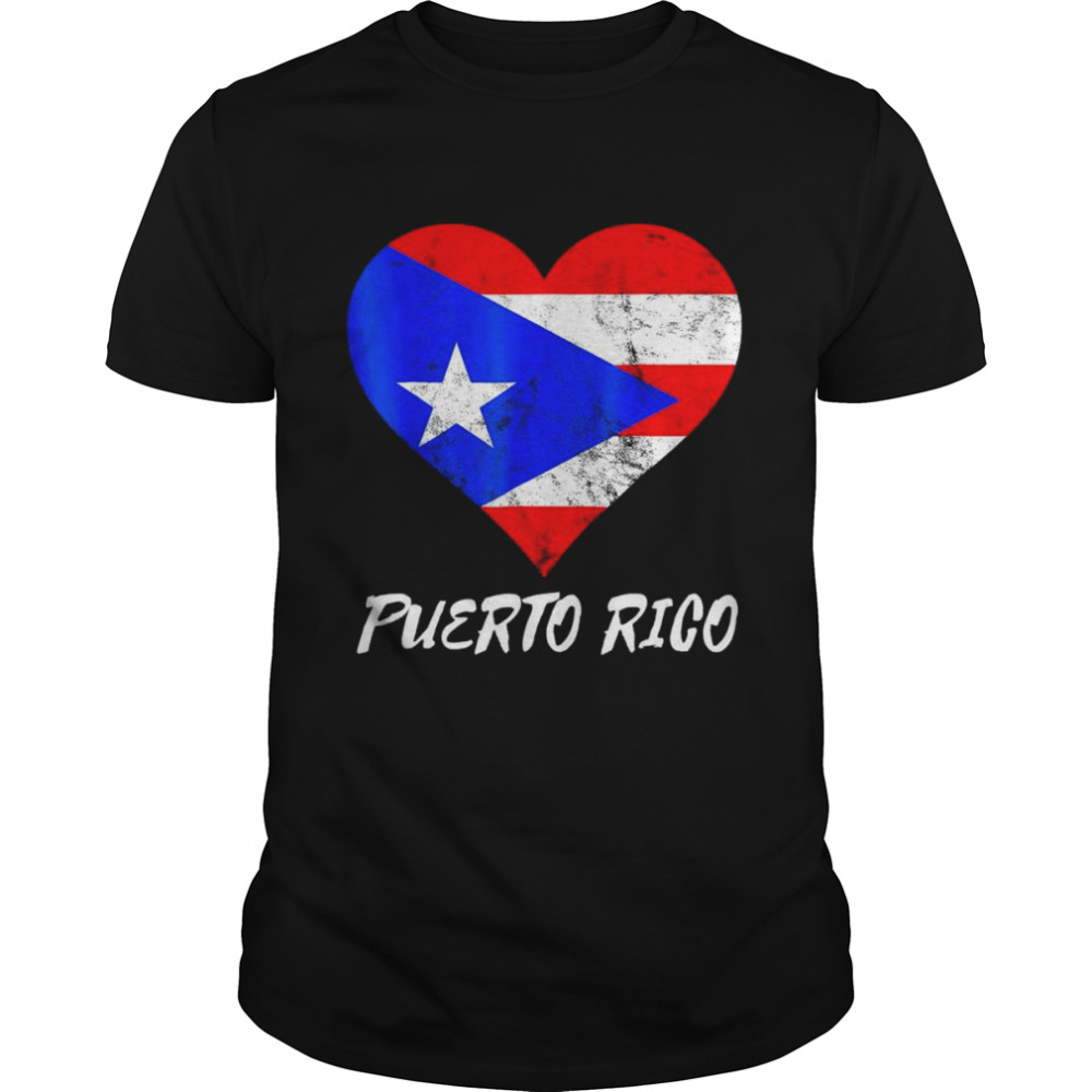 Puerto Rico Heart Puertorro Puerto Rican Flag Boricua Roots shirt
