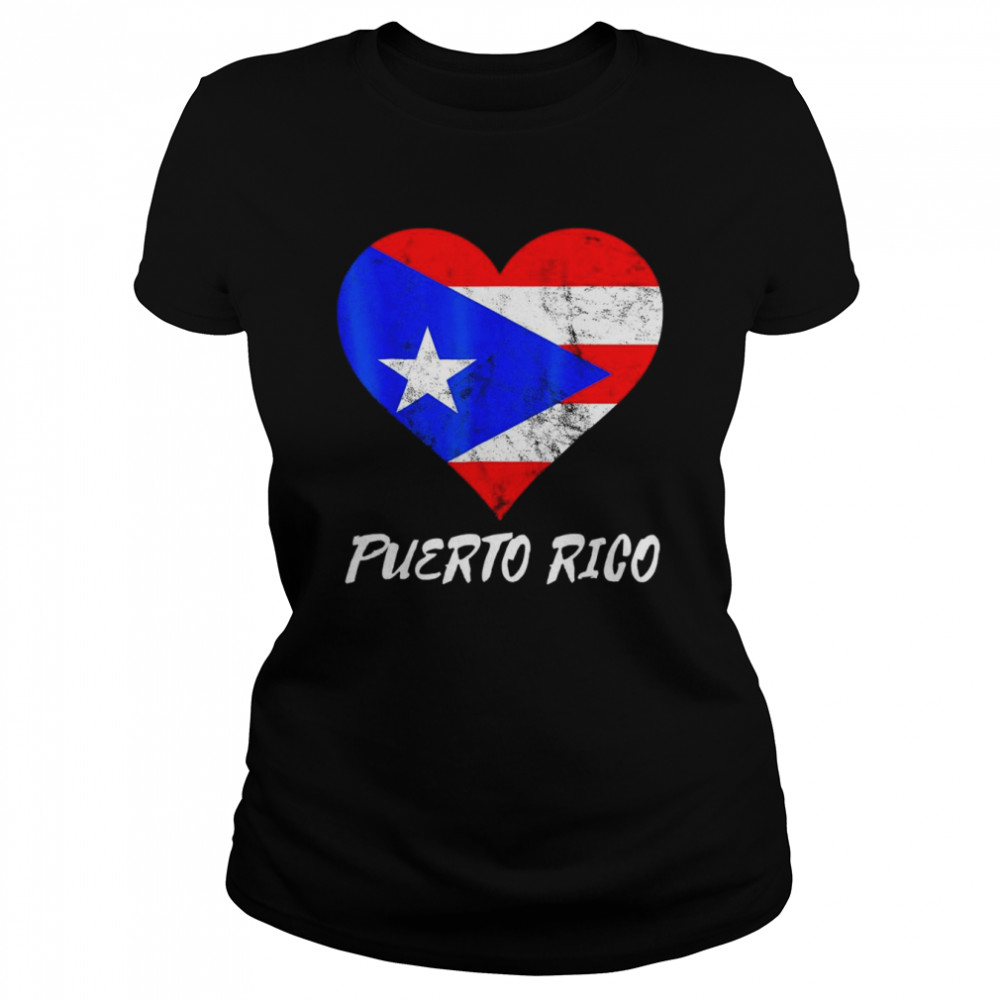 Puerto Rico Heart Puertorro Puerto Rican Flag Boricua Roots shirt Classic Women's T-shirt