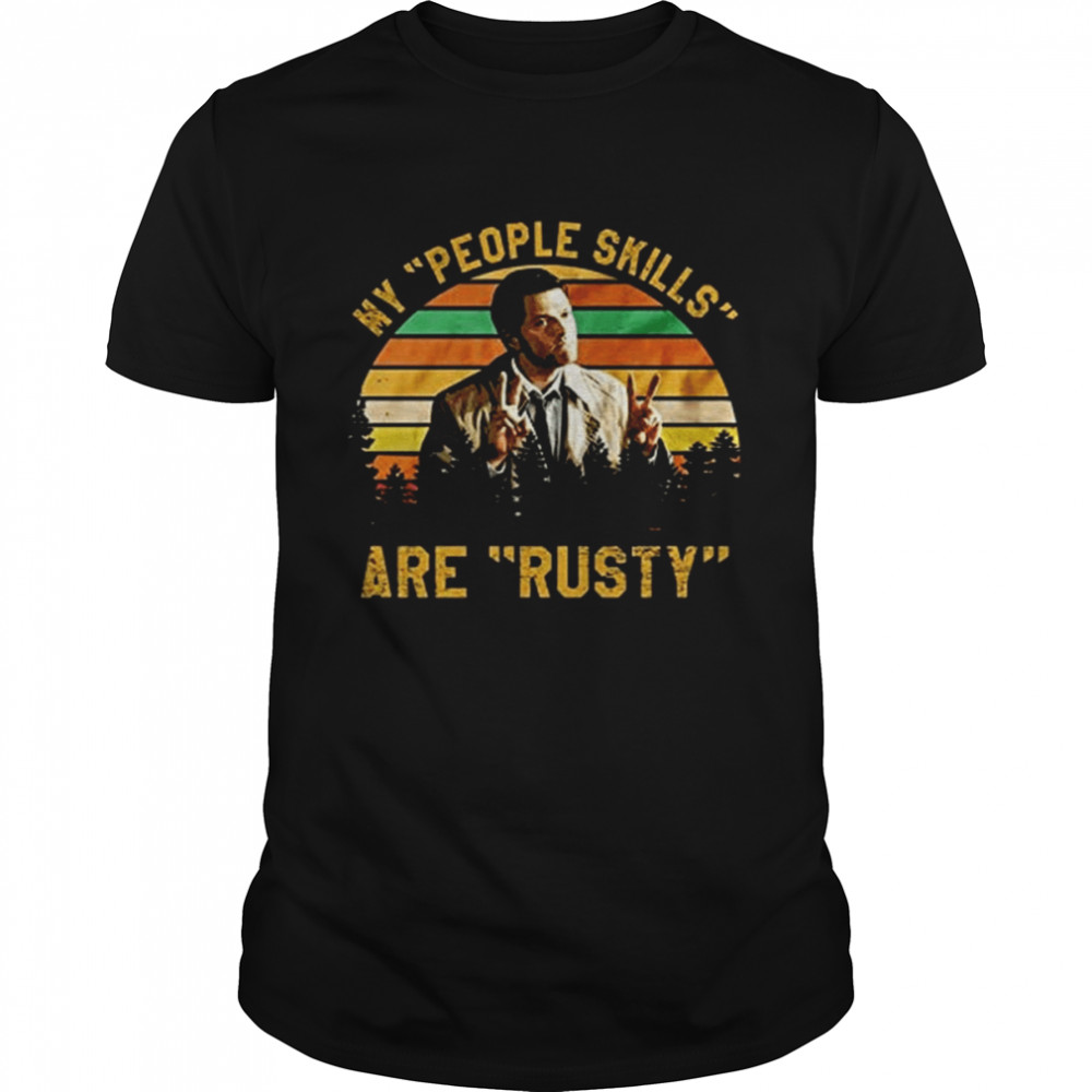 Castiel Supernatural Superholic Collins People Skills Are Rusty Lilbeck shirt Classic Men's T-shirt