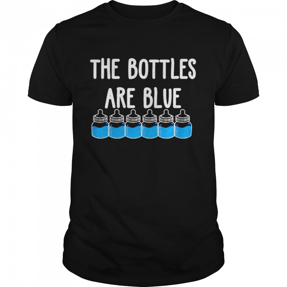 The bottles are blue shirt