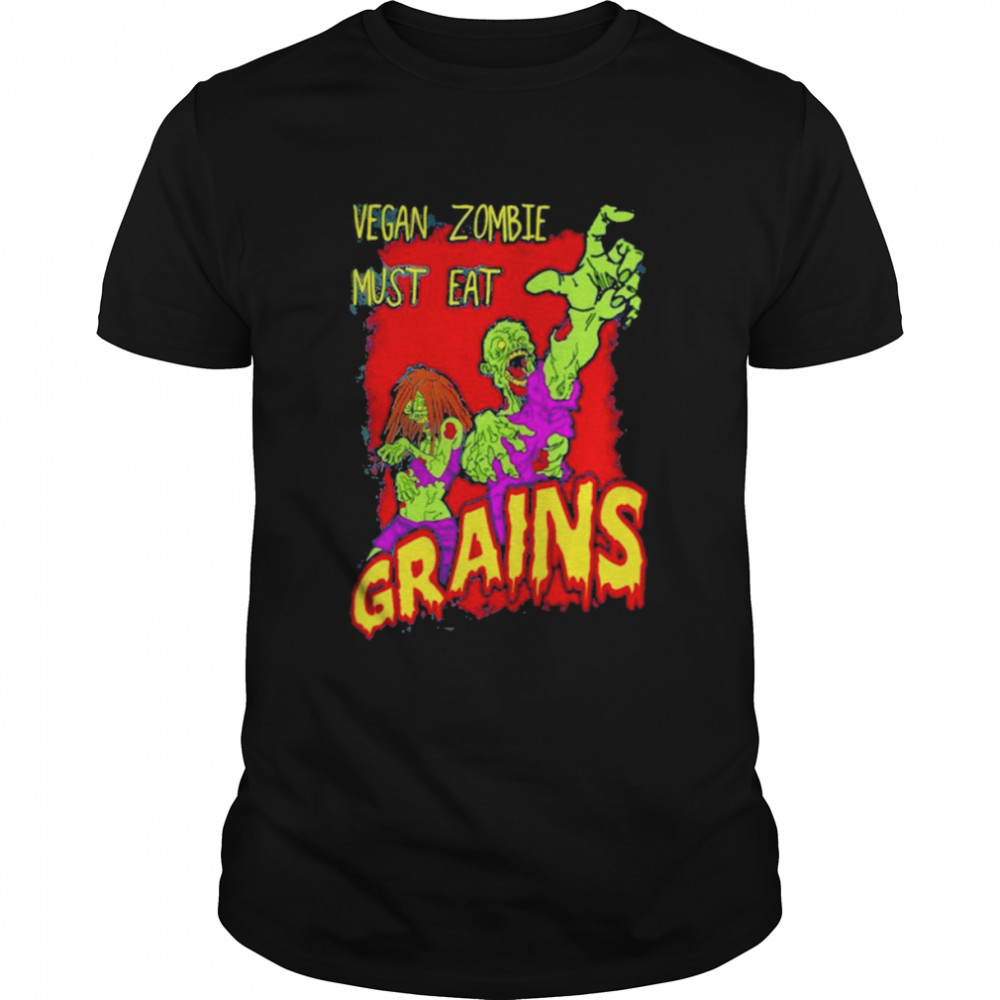 Awesome black Vegan Zombie Must Eat Grains  Classic Men's T-shirt