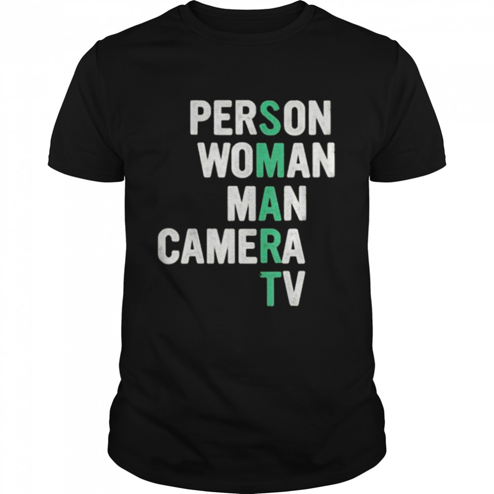 Smart person woman man camera tv shirt