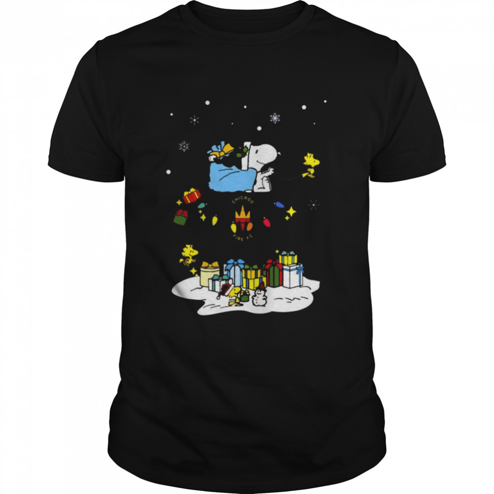 Chicago Fire Santa Snoopy Wish You A Merry Christmas 2022 Shirt