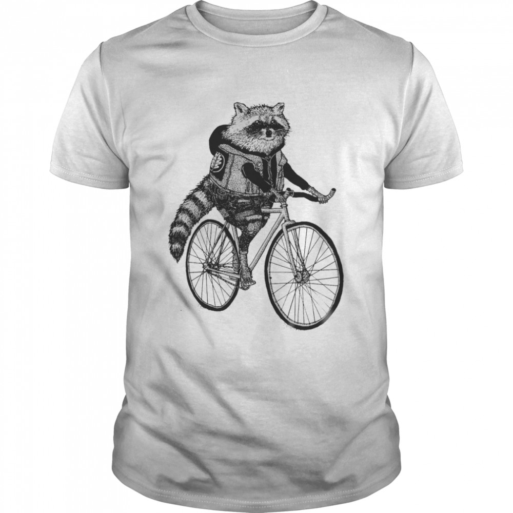 Raccoon Riding Bicycle Funny Raccoon shirt