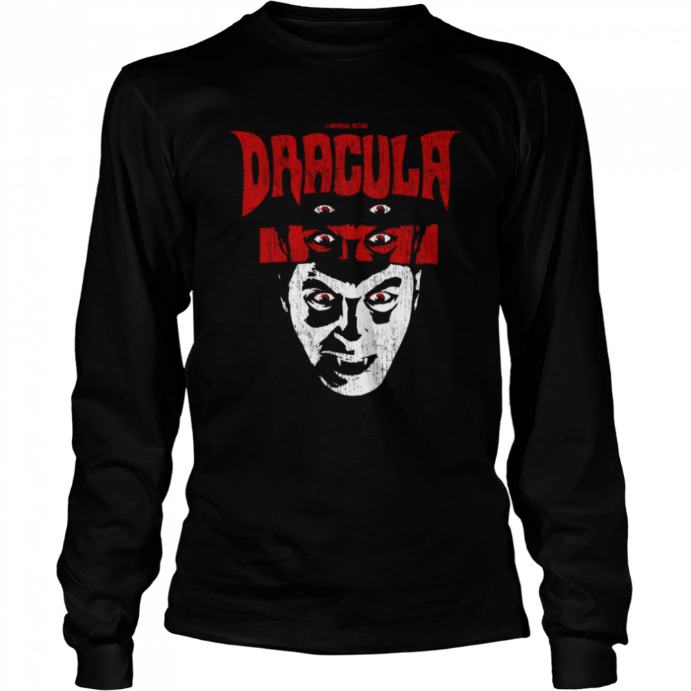 Universal Monsters Distressed Dracula Portrait Halloween shirt Long Sleeved T-shirt