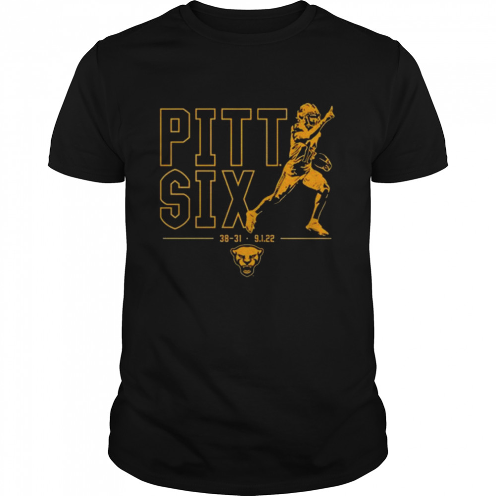 Pitt Panthers M.J. Devonshire Pitt Six Backyard Brawl Score shirt
