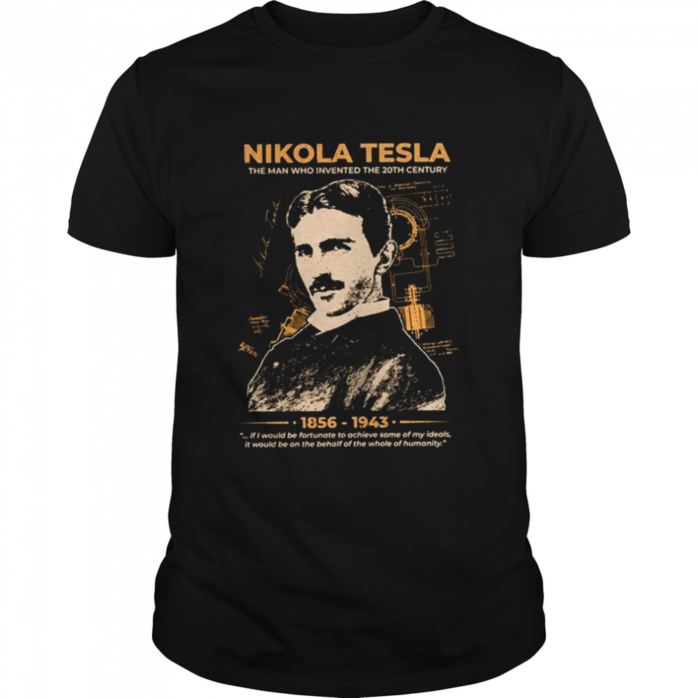 Cool Portrait Of Scientist Nikola Tesla shirt