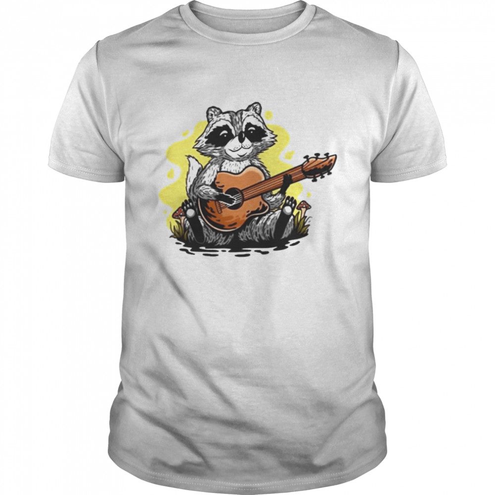 Raccoon With Guitar Shirt
