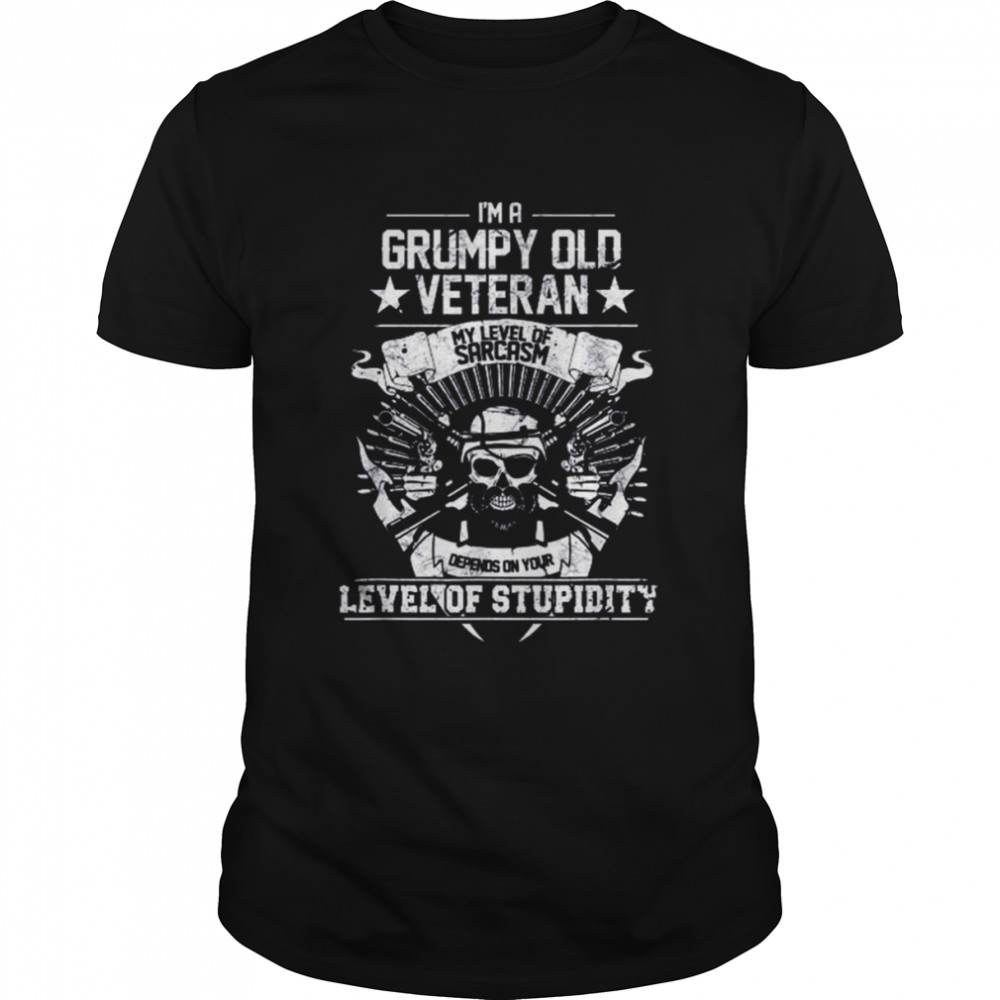 Halloween Veteran Grumpy Old Level Of Stupid Black s Classic Men's T-shirt