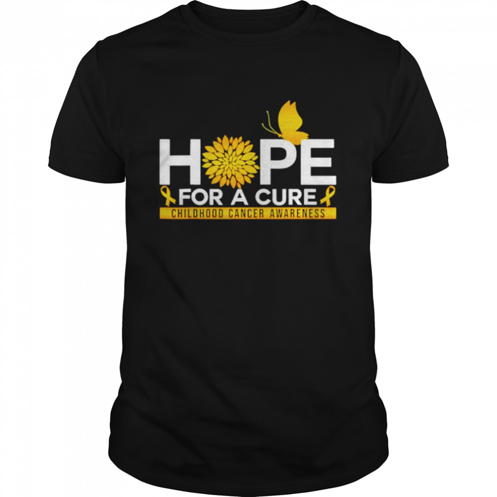 Hope for a cure childhood cancer awareness butterfly shirt