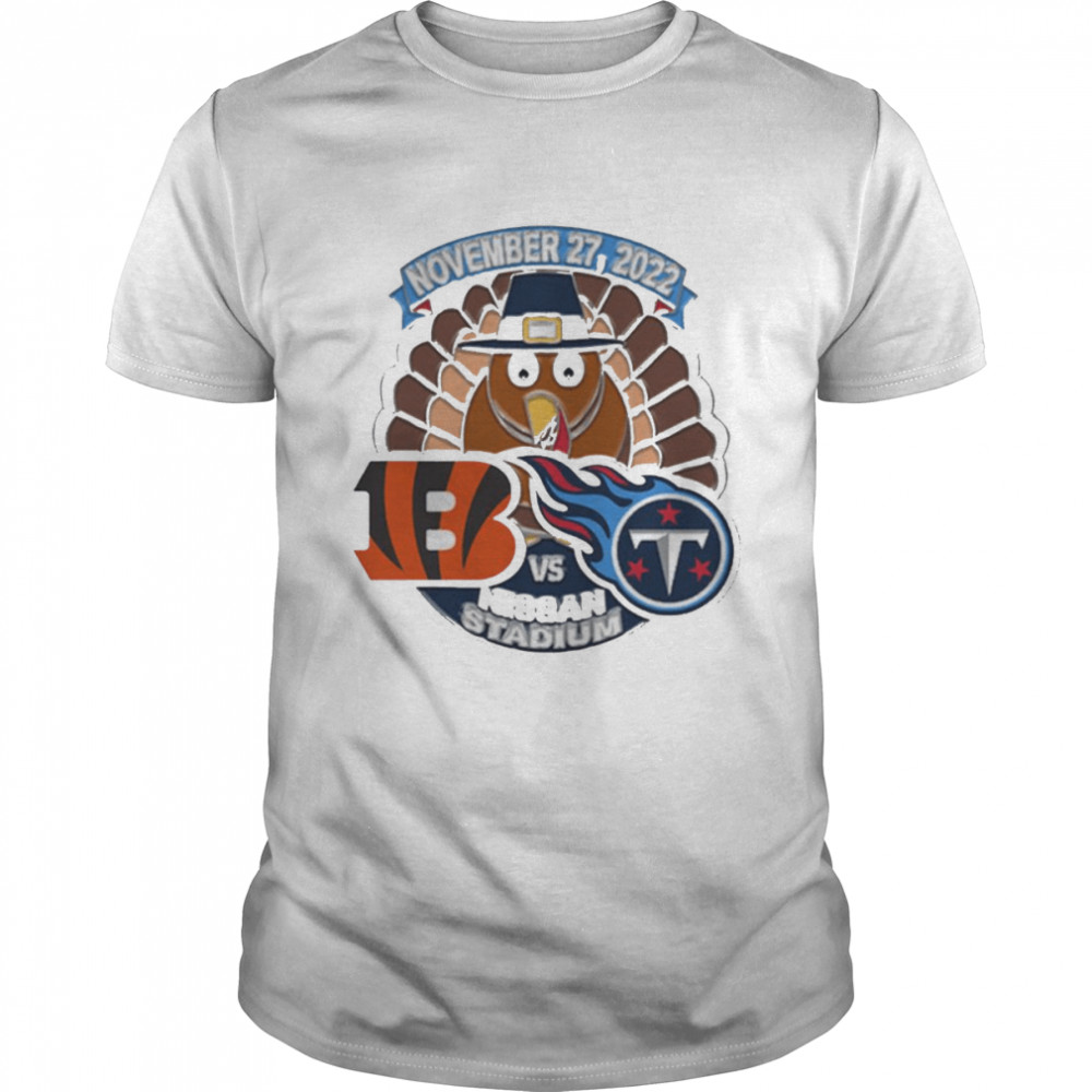 Cincinnati Bengals vs Tennessee Titans Gameday Hatpin 2022 Nissan Stadium shirt