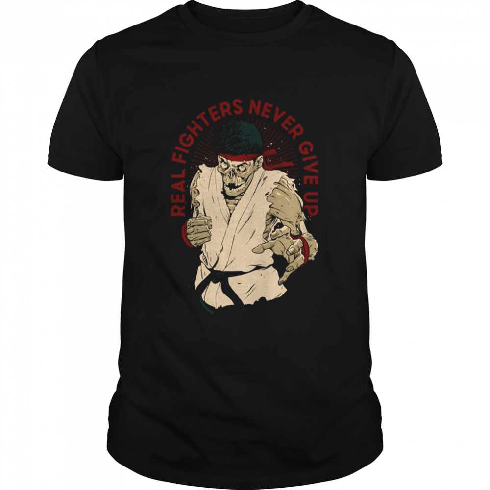 Real Fighters Never Give Up Round 99 Cobra Kai Halloween shirt
