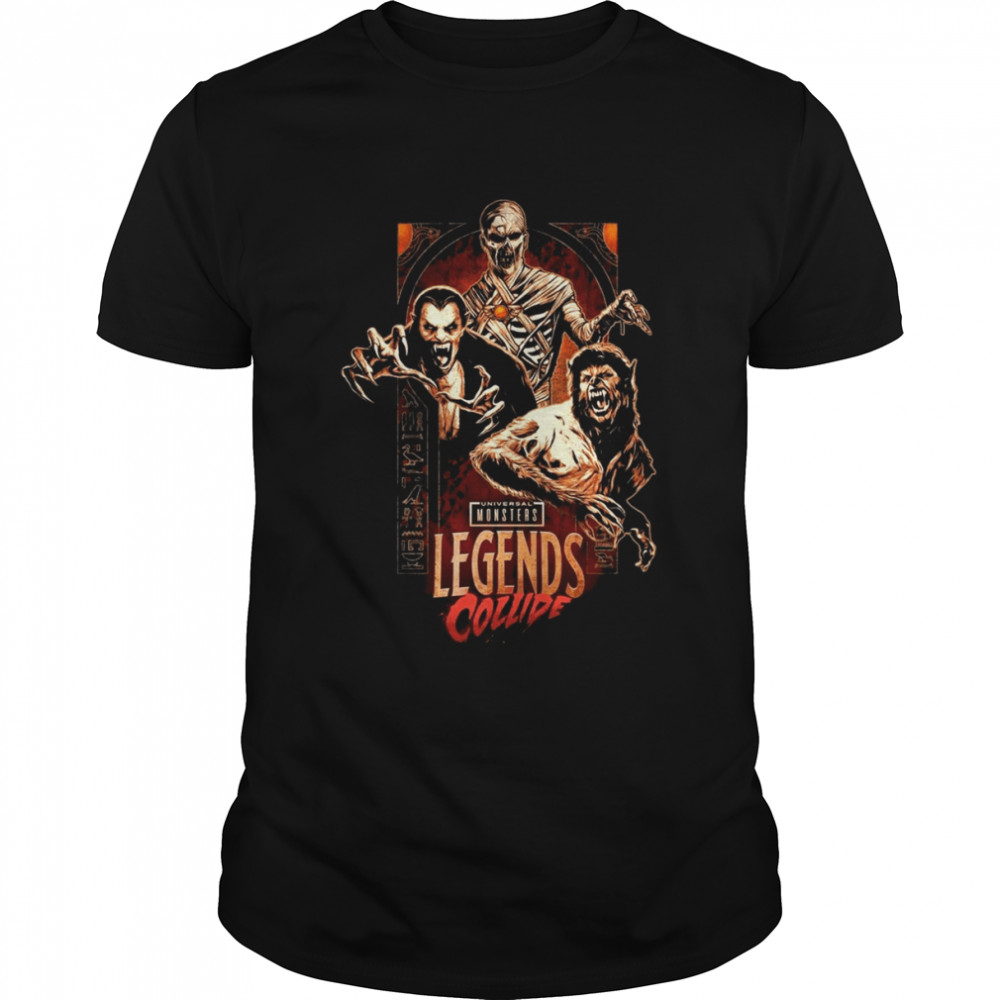 Universal Monsters Legends Collidet Halloween Universal Monsters T-Shir Classic Men's T-shirt