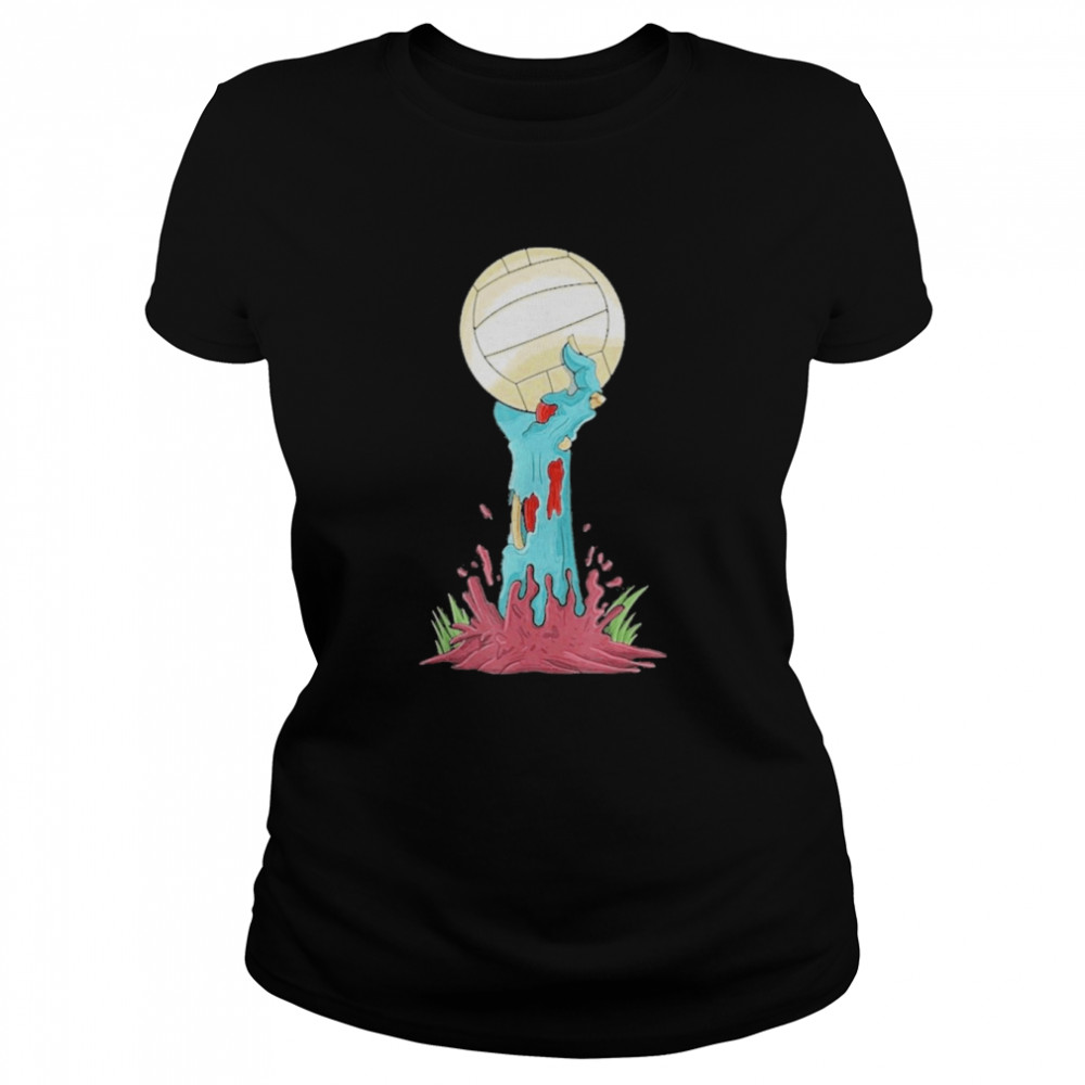 Zombie Hands Volleyball Funny Halloween Horror Scary Costume  Classic Women's T-shirt