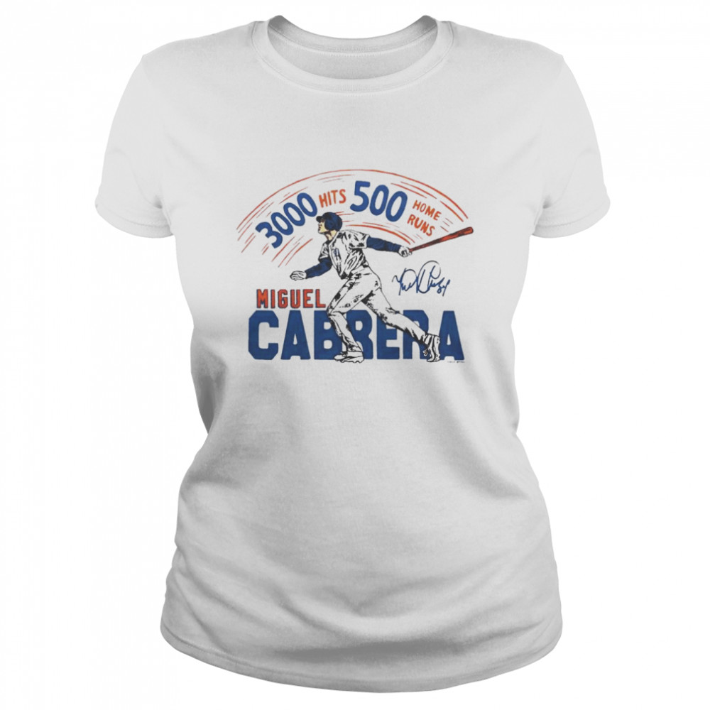 Tigers Miguel Cabrera Milestones signature shirt Classic Women's T-shirt