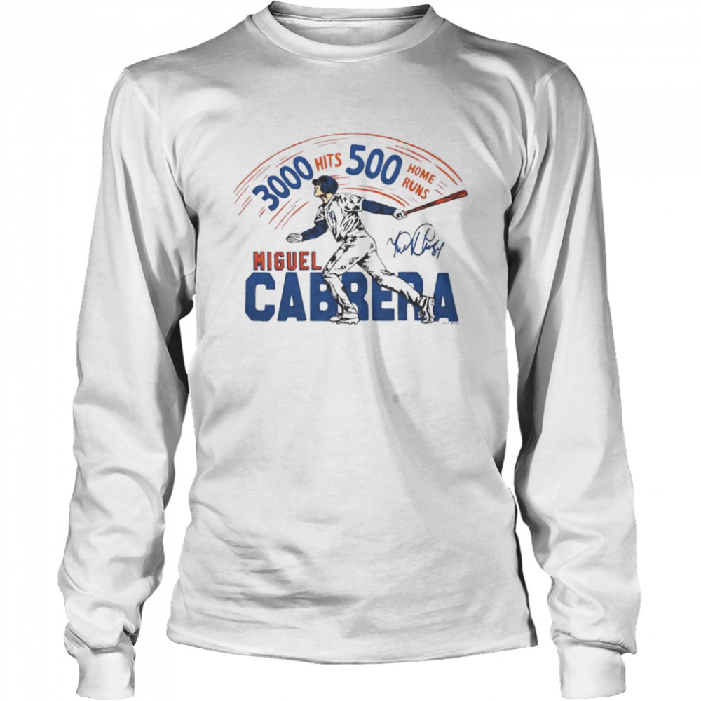 Tigers Miguel Cabrera Milestones signature shirt Long Sleeved T-shirt