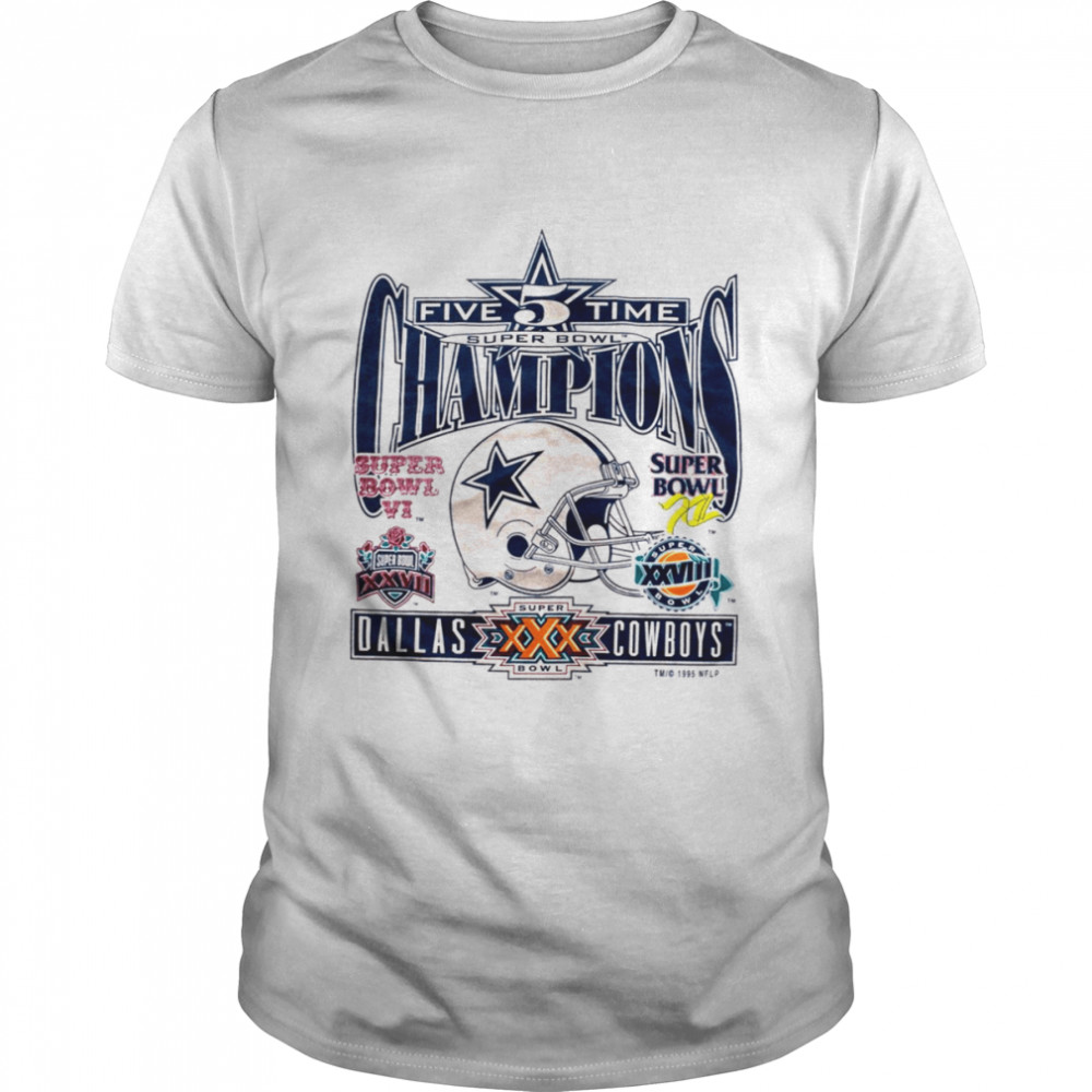 90S Dallas Cowboys Five Time Super Bowl Champs shirt
