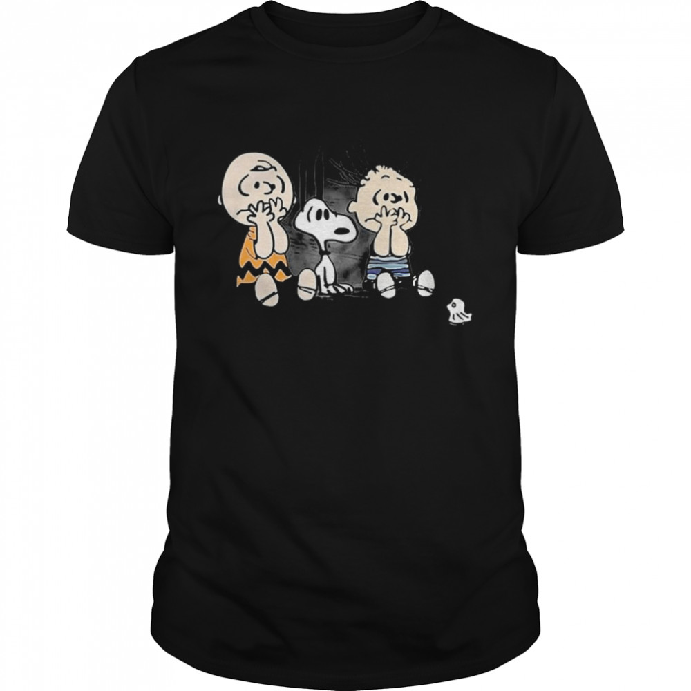 Frightened Charlie Brown Snoopy And Linus Van Pelt Halloween shirt