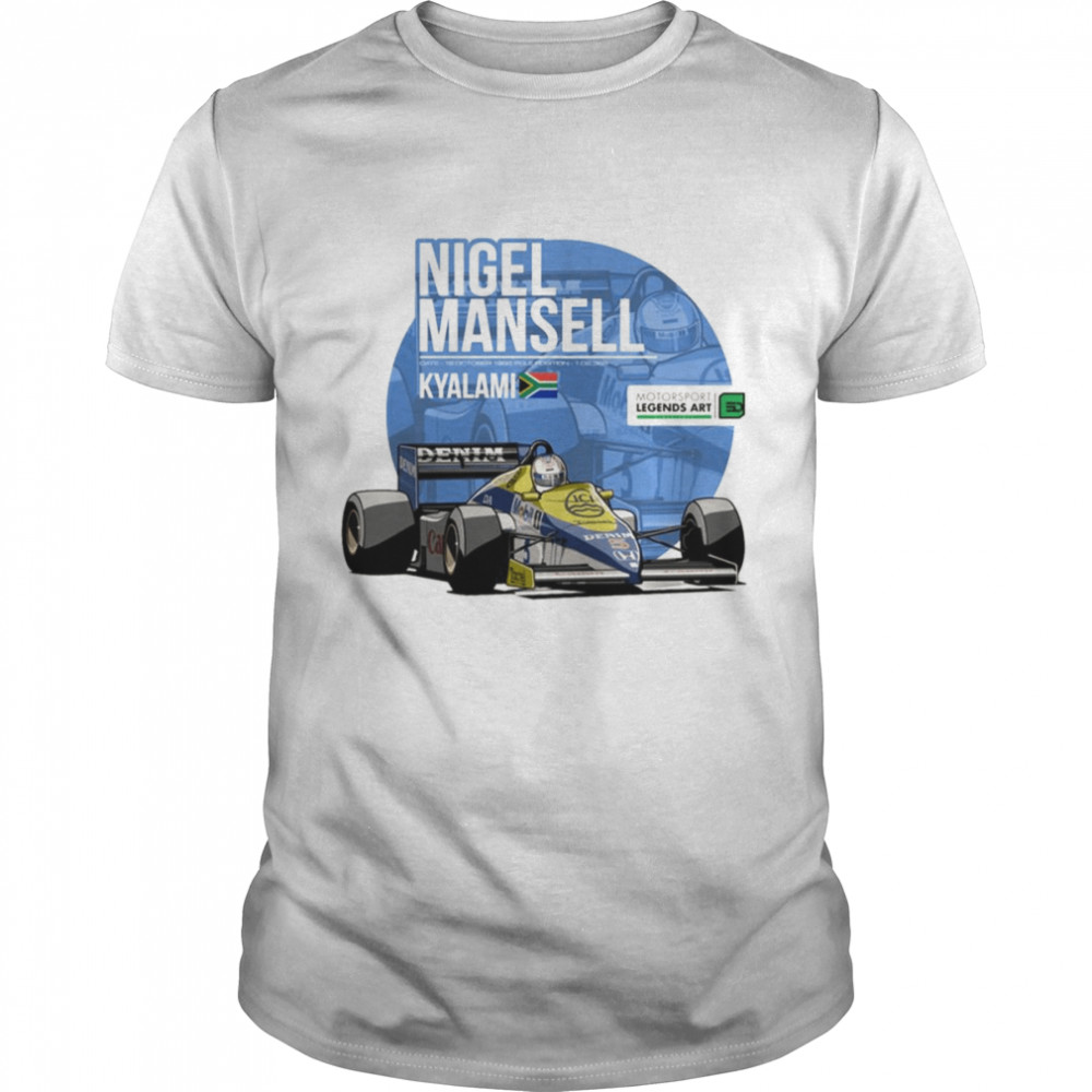 Nigel Mansell 1985 Kyalami Formula 1 Car Racing F1 shirt