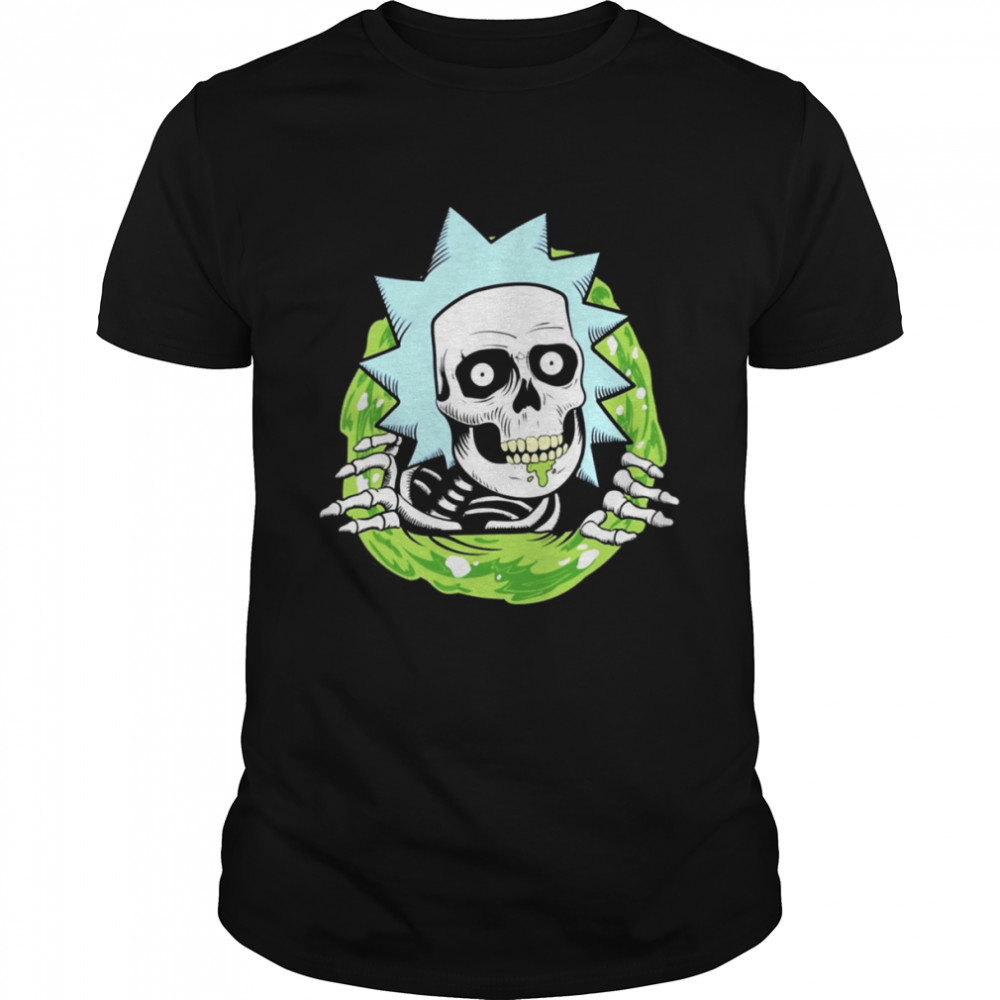 Sience Portal Rick Skeleton Halloween Rick And Morty shirt
