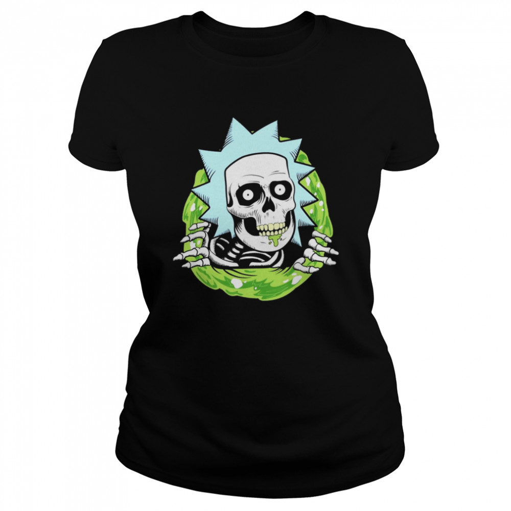 Sience Portal Rick Skeleton Halloween Rick And Morty shirt Classic Women's T-shirt