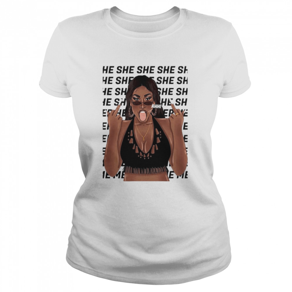 Ahhh Megan Thee Stallion Tongue Out  Classic Women's T-shirt