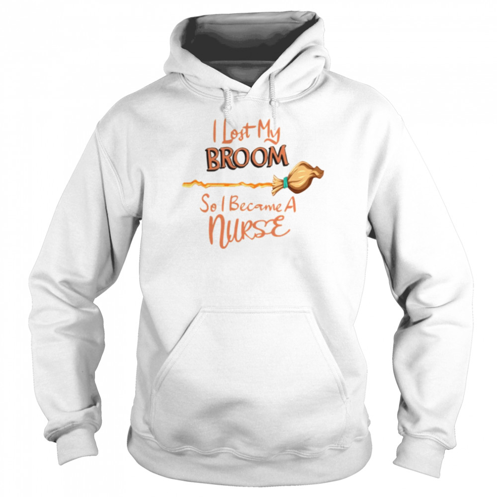 I Lost My Broom Halloween Illustration shirt Unisex Hoodie