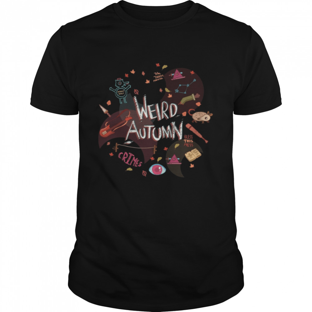 Iconic Symbols Weird Autumn Pattern Night In The Woods shirt