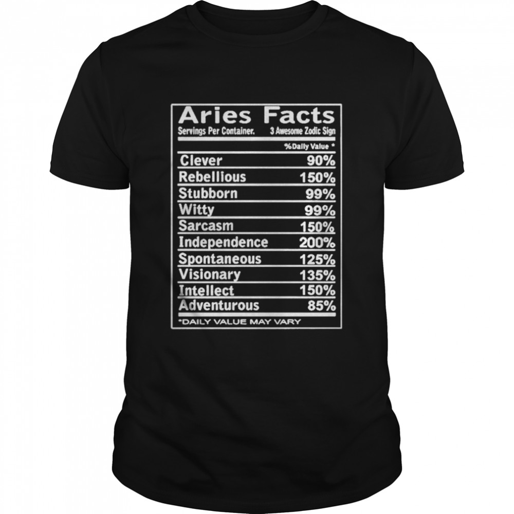 Aries facts clever rebellious stubborn shirt