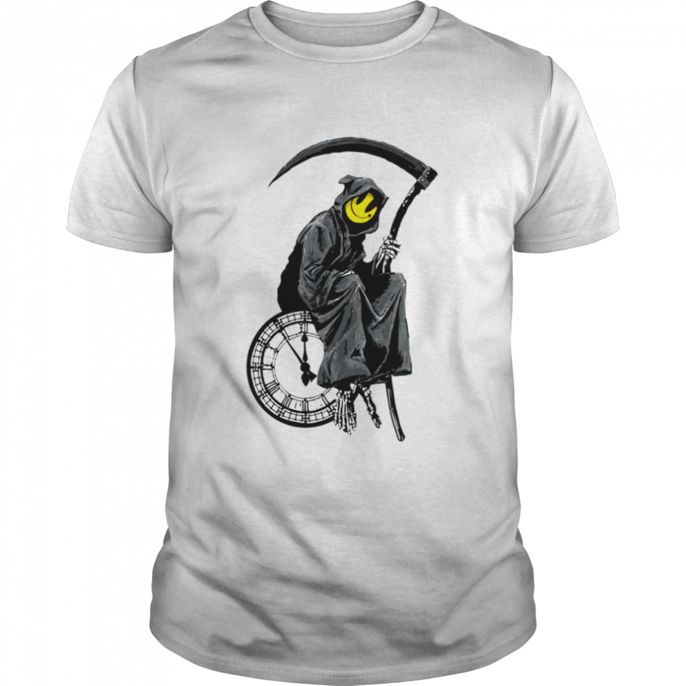 Banksy Grim Reaper Clock Halloween shirt