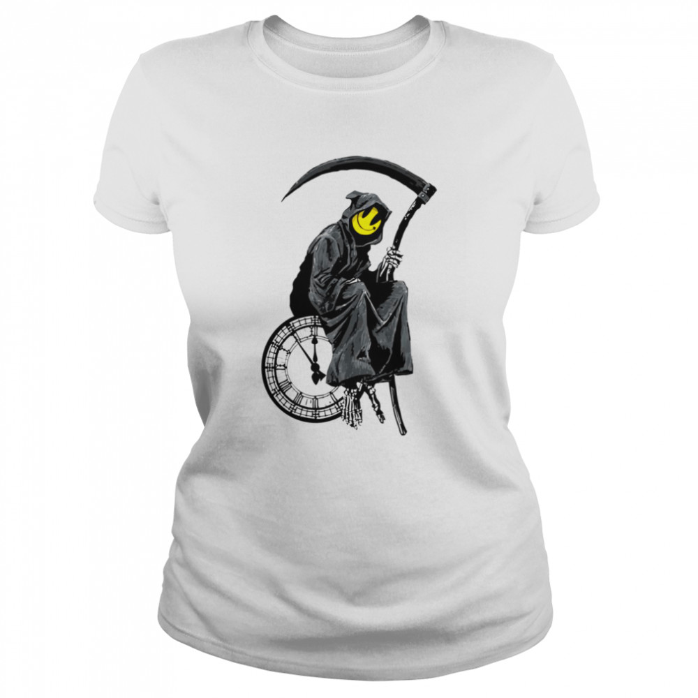 Banksy Grim Reaper Clock Halloween shirt Classic Women's T-shirt
