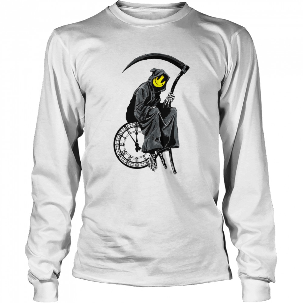 Banksy Grim Reaper Clock Halloween shirt Long Sleeved T-shirt
