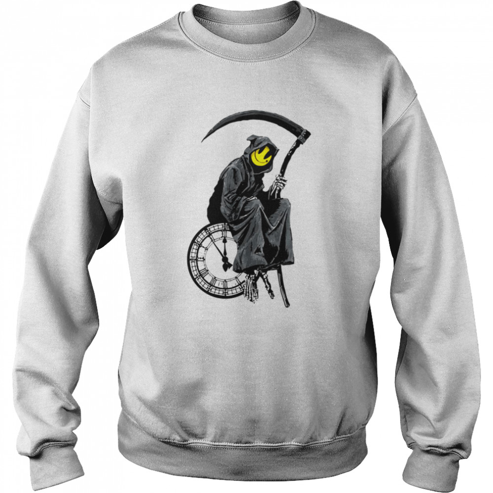 Banksy Grim Reaper Clock Halloween shirt Unisex Sweatshirt