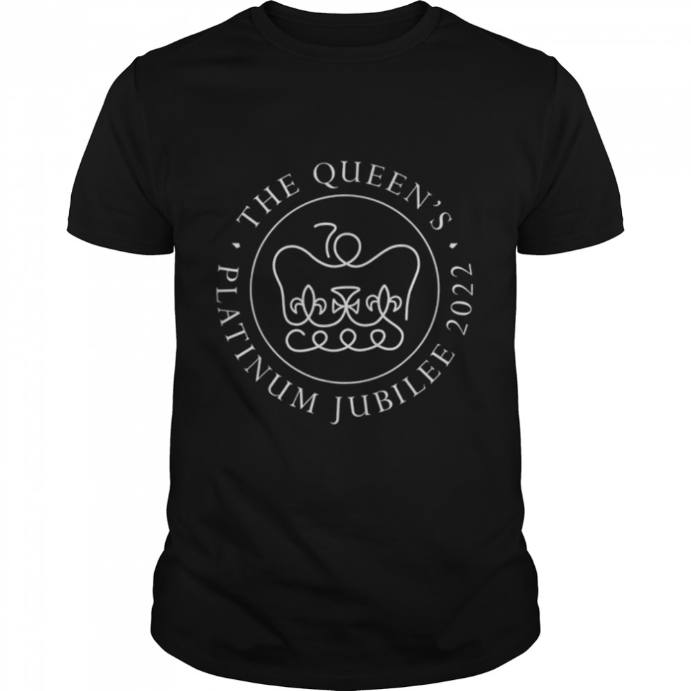 British Queen Platinum Jubilee 70 Years Official Emblem T-Shirt B09WDGN37J