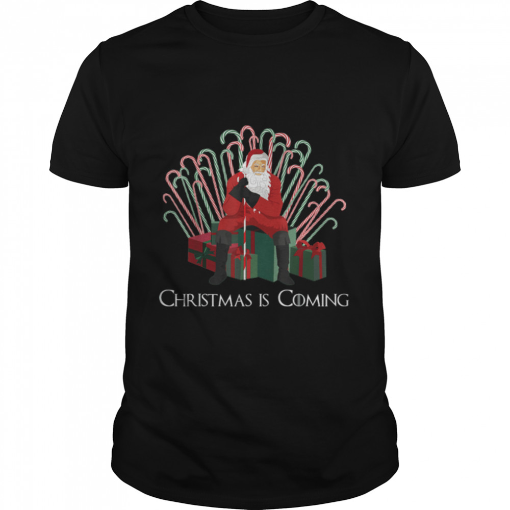 Candy Cane Throne Santa Ugly Christmas Xmas T-Shirt B09NT6T3G5