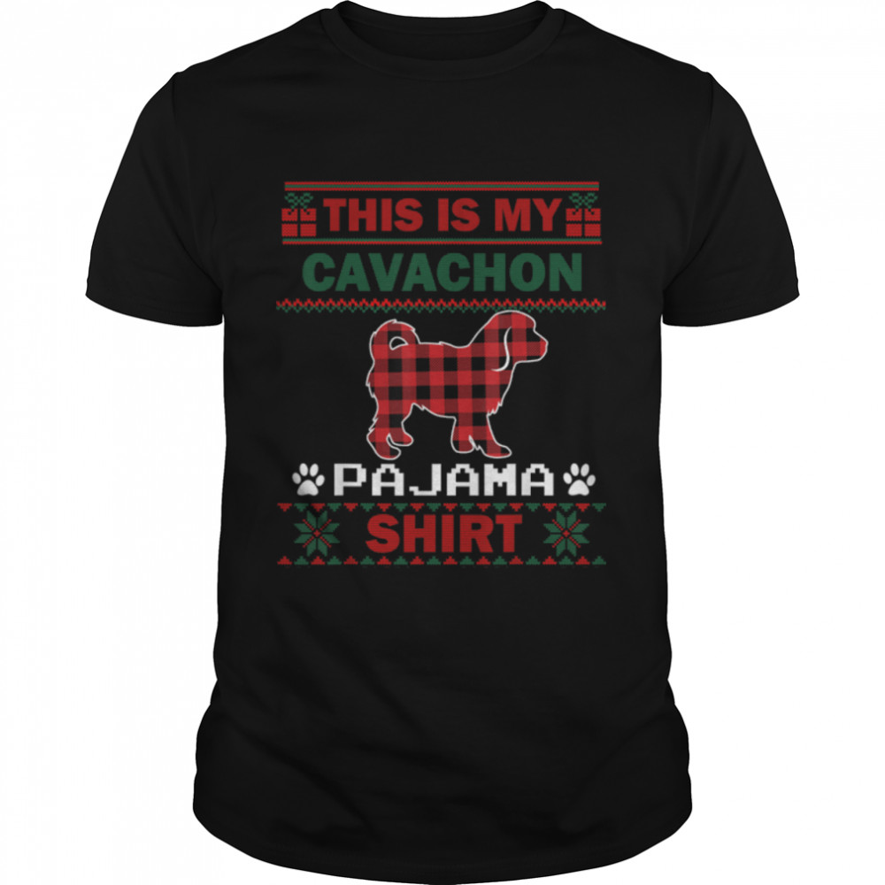 Cavachon Dog Gifts This Is My Cavachon Pajama Ugly Christmas T-Shirt B0BFDDZ2F8
