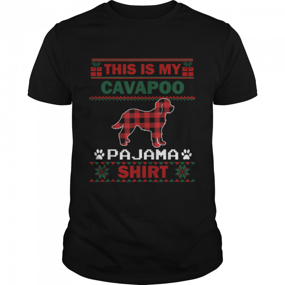 Cavapoo Dog Gifts This Is My Cavapoo Pajama Ugly Christmas T-Shirt B0BFFFD9QZ