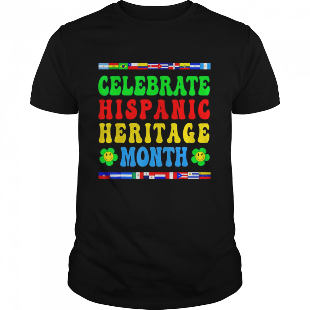 Celebrate Hispanic Heritage Month Latino Hippie Country Flag T-Shirt