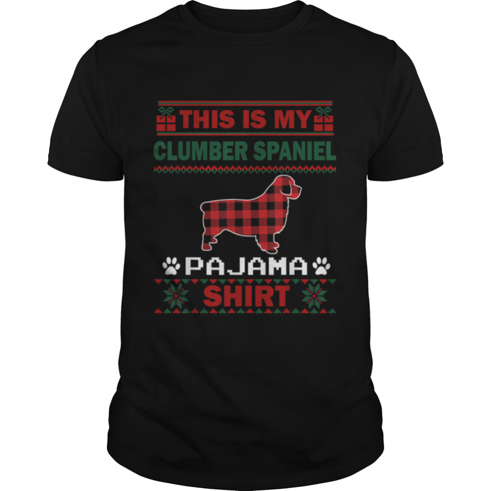Clumber Spaniel Dog Gifts This Is My Pajama Ugly Christmas T-Shirt B0BFDNHH89