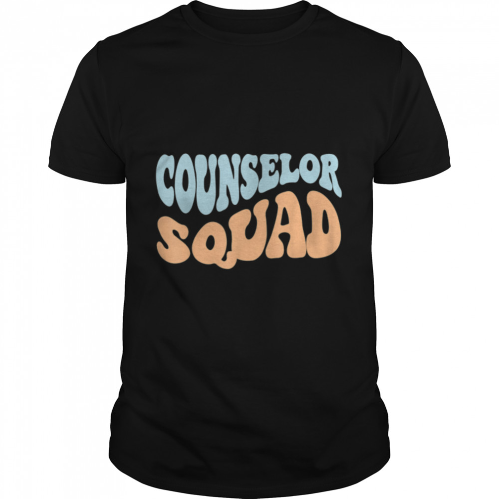 Counselor Squad Retro Groovy Wavy Vintage for Women and Men T-Shirt B0BFDCKN9R