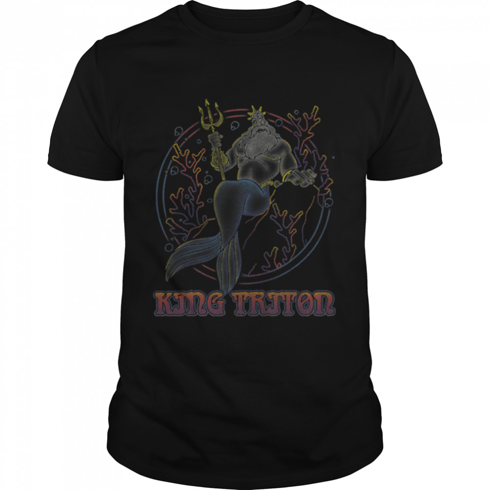 Disney The Little Mermaid King Triton Coral Circle Throne T-Shirt B0964QKFVD