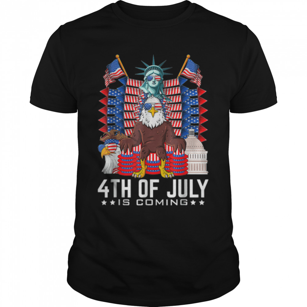 Eagle USA Flag Throne Patriotic Independence Day 4th Of July T-Shirt B0B3RQMMLZ